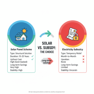 Solar panel scheme vs electricity subsidy comparison chart