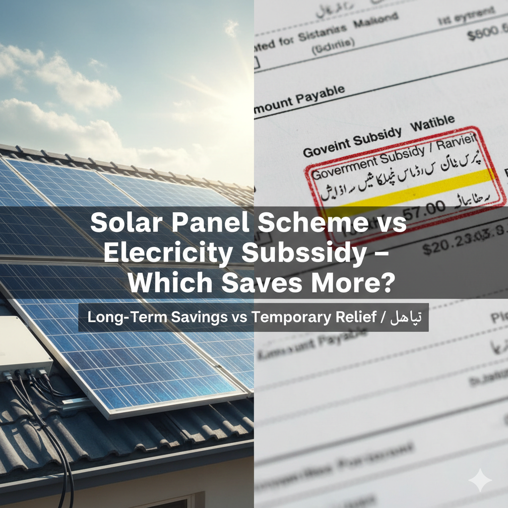 Solar Panel Scheme vs Electricity Subsidy comparison in Pakistan